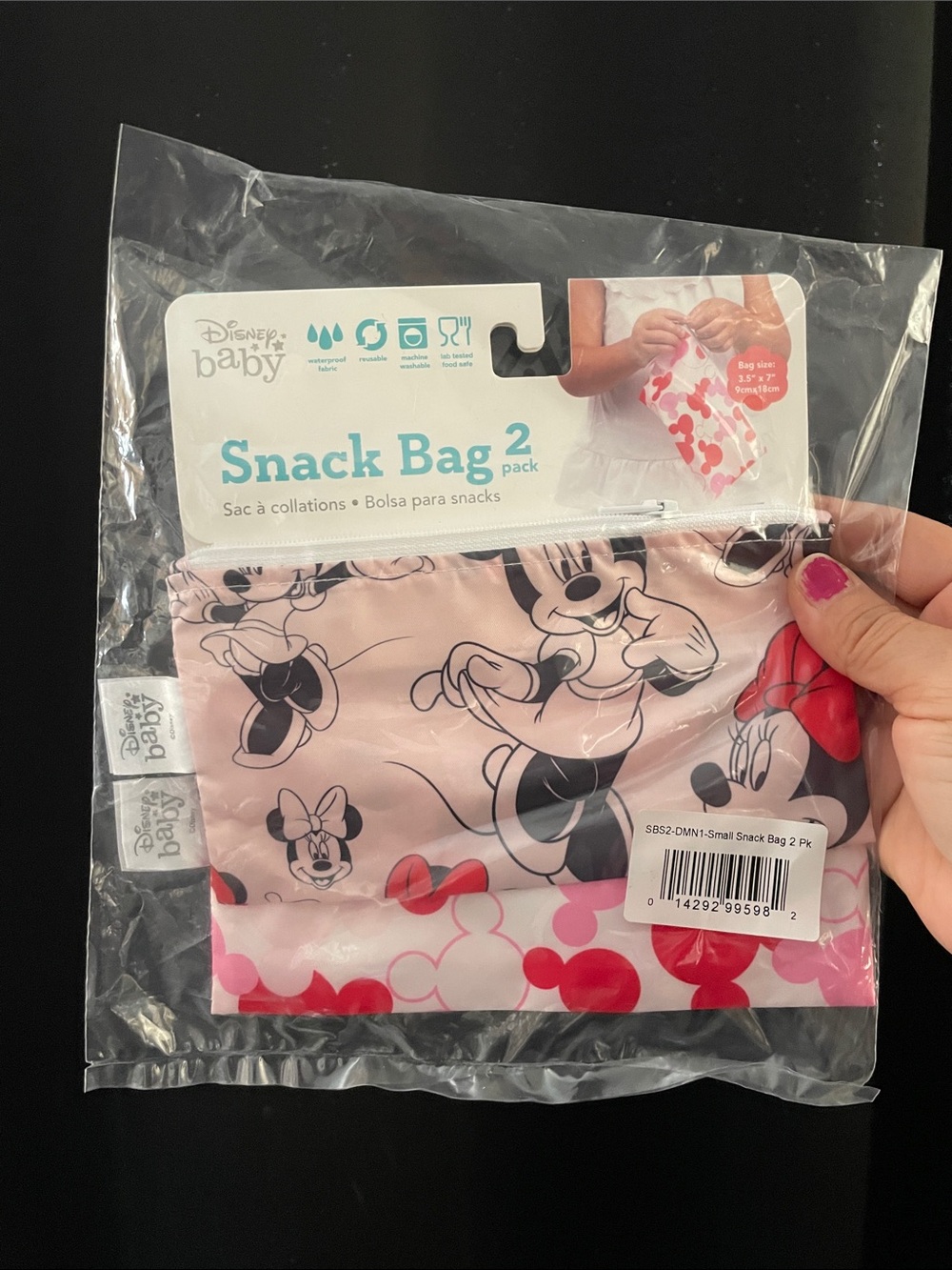Disney Baby Minnie Mouse Snack Bag 2 - Pack NEW